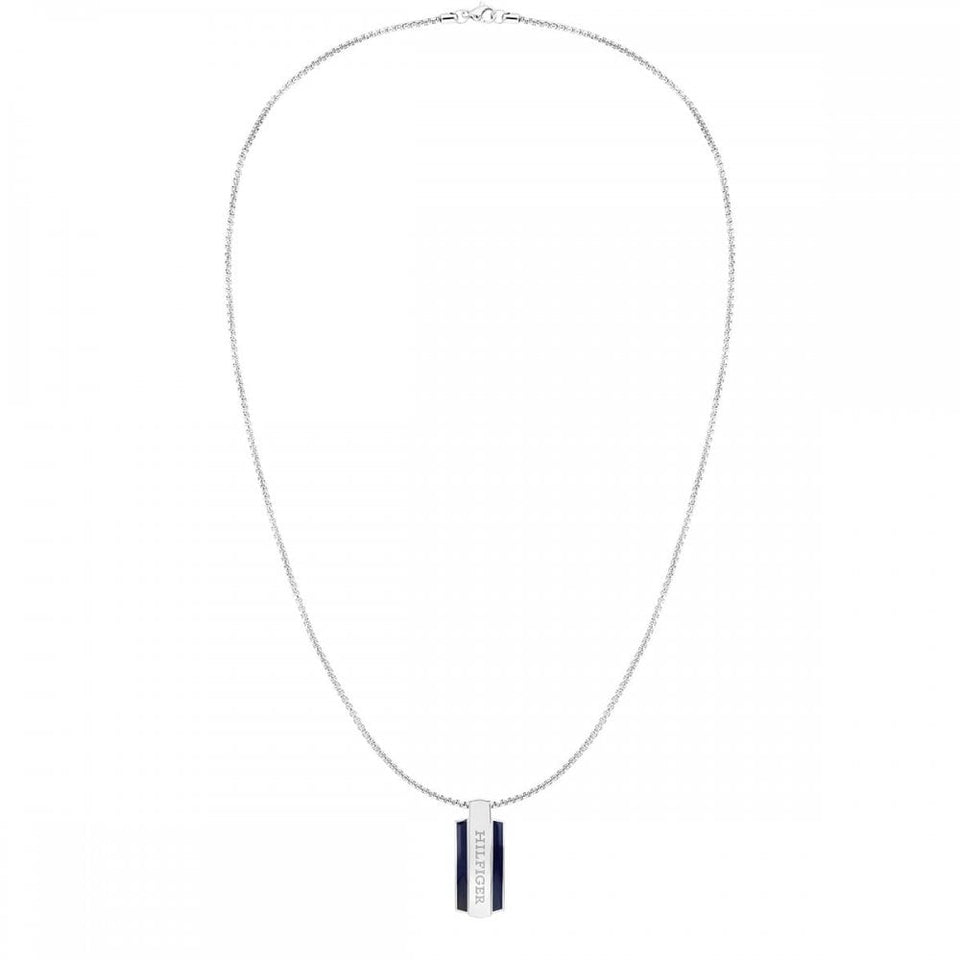 Tommy Hilfiger Men's Parker Black Stainless Steel Tag Necklace