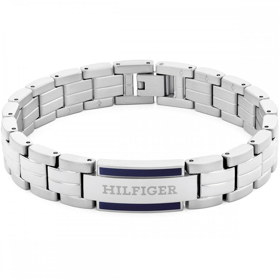 Tommy Hilfiger Men's Parker Stainless Steel Blue Linked Clasp Bracelet