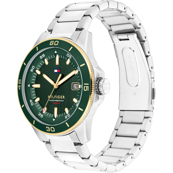 Tommy Hilfiger Men's Remy 43mm Green Dial Bracelet Watch