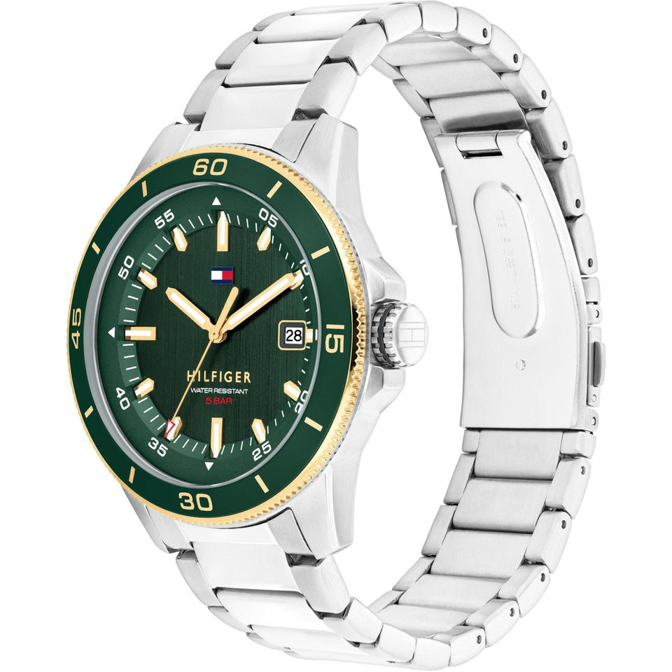 Tommy Hilfiger Men's Remy 43mm Green Dial Bracelet Watch