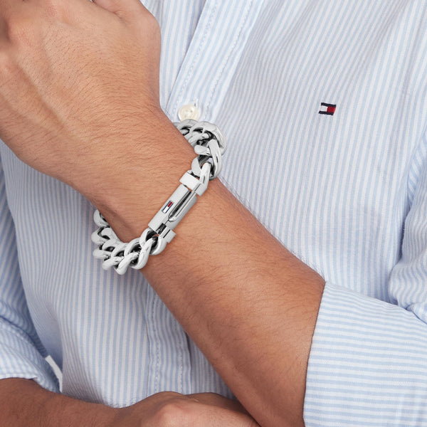 Tommy Hilfiger Men's Stainless Steel Curb Link Bracelet