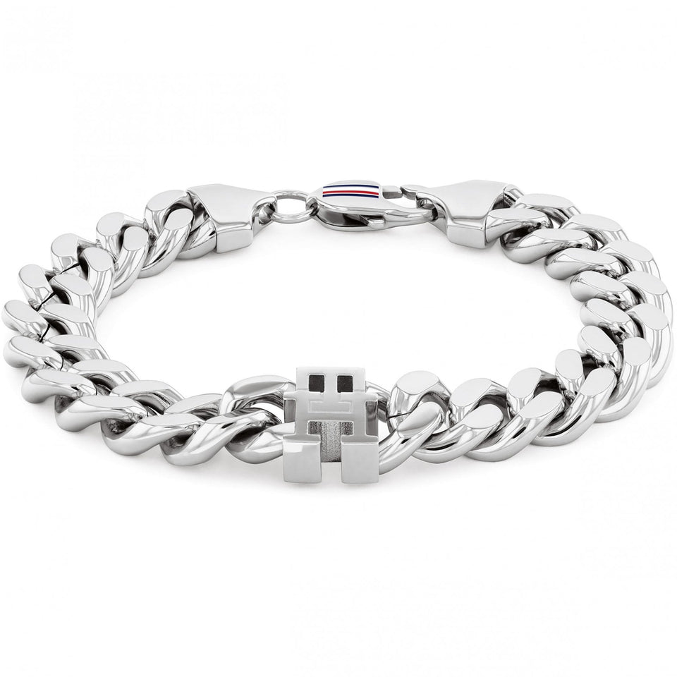 Tommy Hilfiger Men's Stainless Steel Logo Curb Link Bracelet