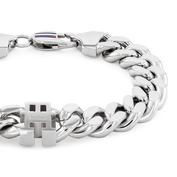 Tommy Hilfiger Men's Stainless Steel Logo Curb Link Bracelet