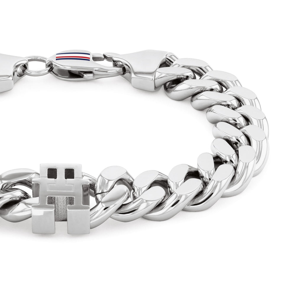 Tommy Hilfiger Men's Stainless Steel Logo Curb Link Bracelet