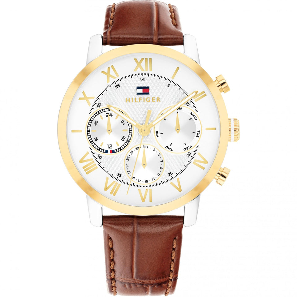 Tommy Hilfiger Men's TH-Oxford 42mm Brown Leather Strap Watch