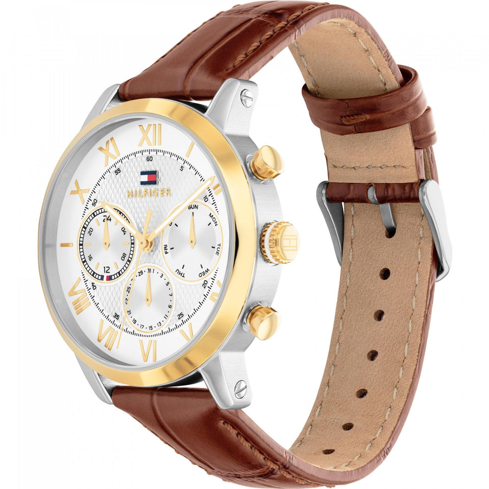 Tommy Hilfiger Men's TH-Oxford 42mm Brown Leather Strap Watch
