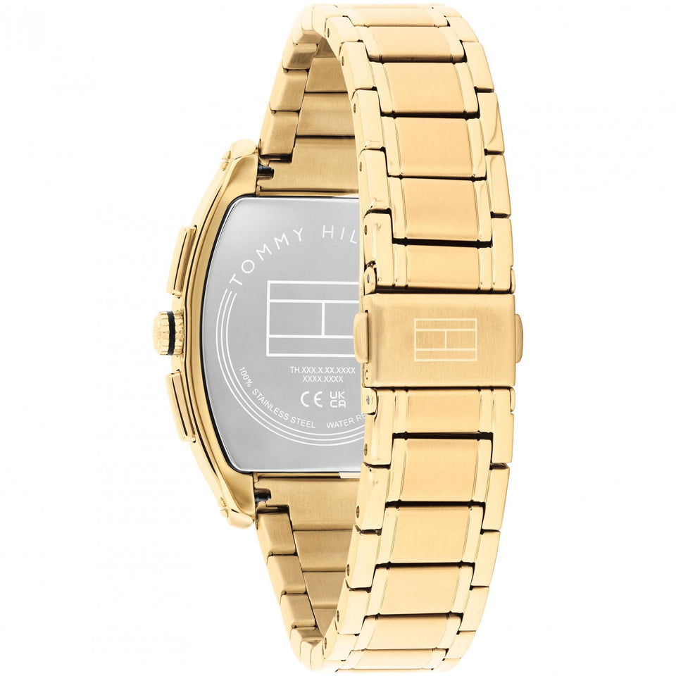 Tommy Hilfiger Men's TH-Oxford Black Dial Gold Plated Watch