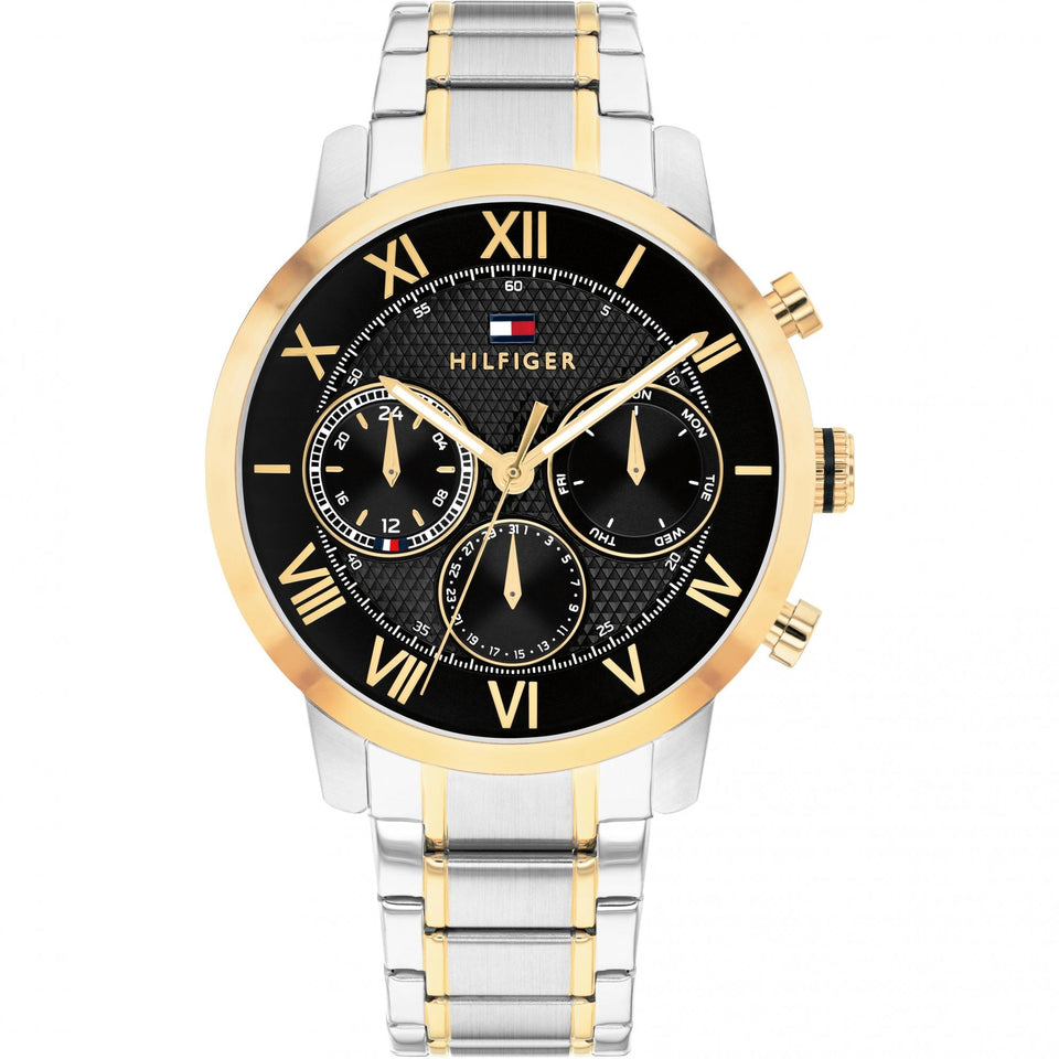 Tommy Hilfiger Men's TH-Oxford Black Dial Two Tone Watch