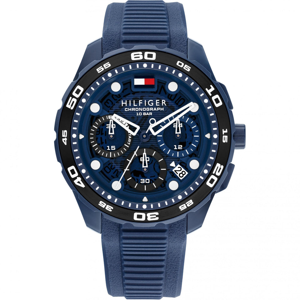Tommy Hilfiger Men's TH-Regatta Blue Dial Silicone Strap Watch