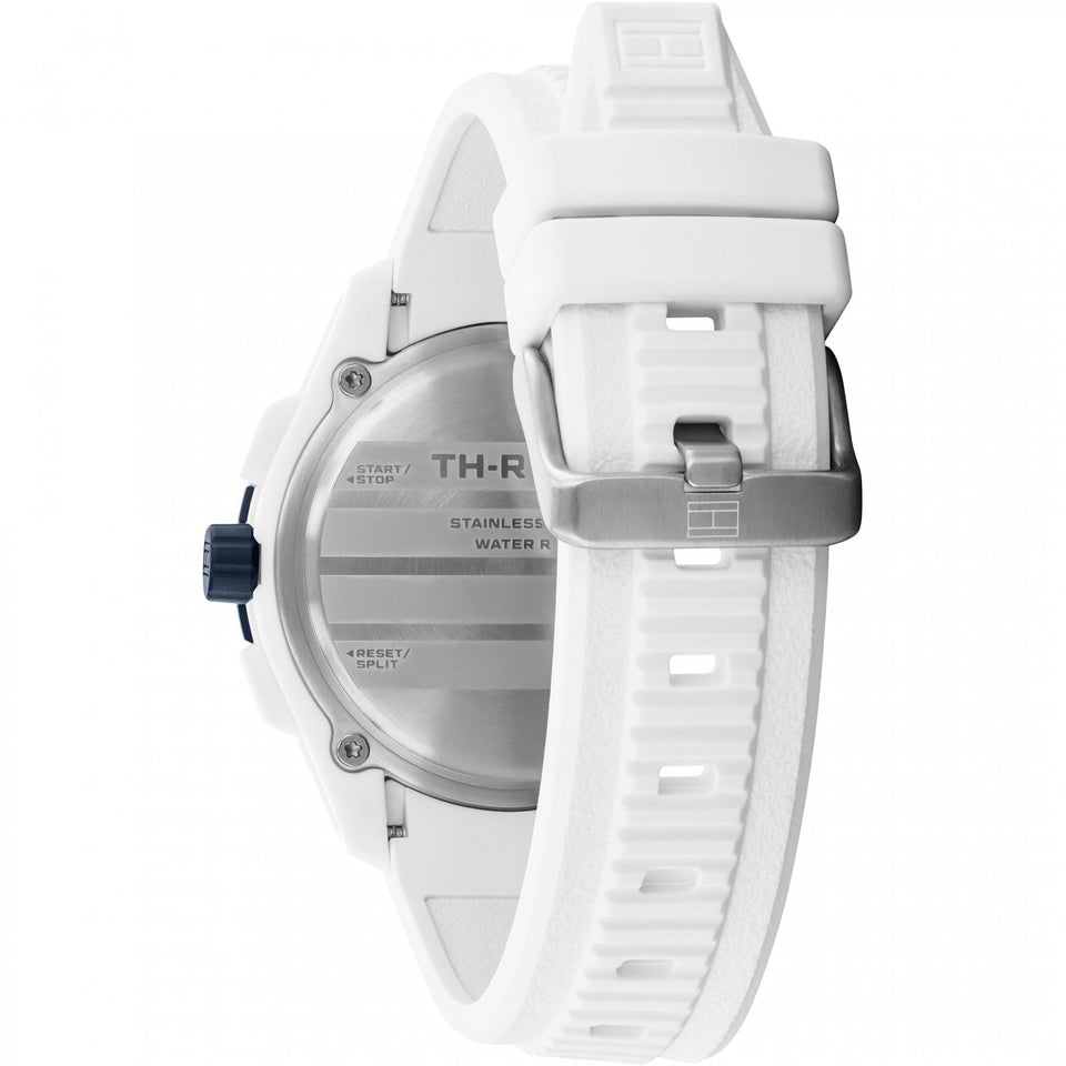 Tommy Hilfiger Men's TH-Regatta Blue Dial White Silicone Strap Watch