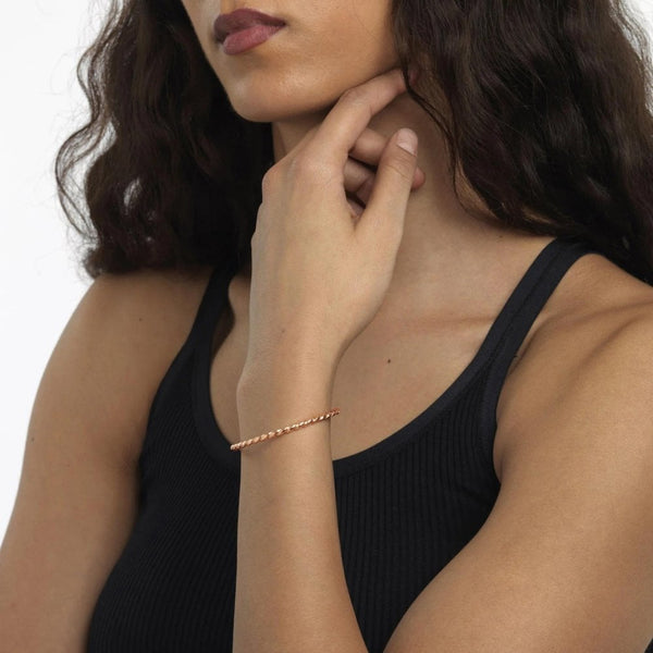 Trollbeads Ladies Twisted Copper Open Bangle