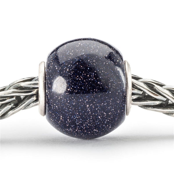 Trollbeads Round Blue Goldstone Bead