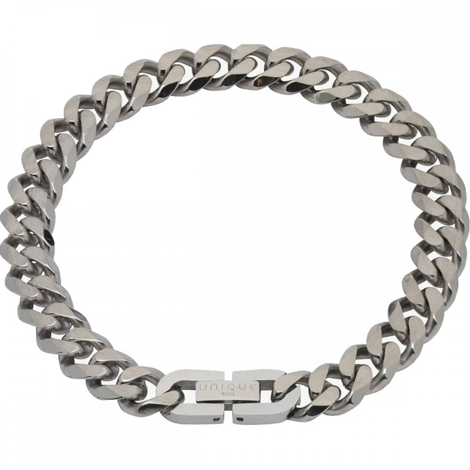 Unique & Co Gent's Stainless Steel Matte Finish Curb Bracelet