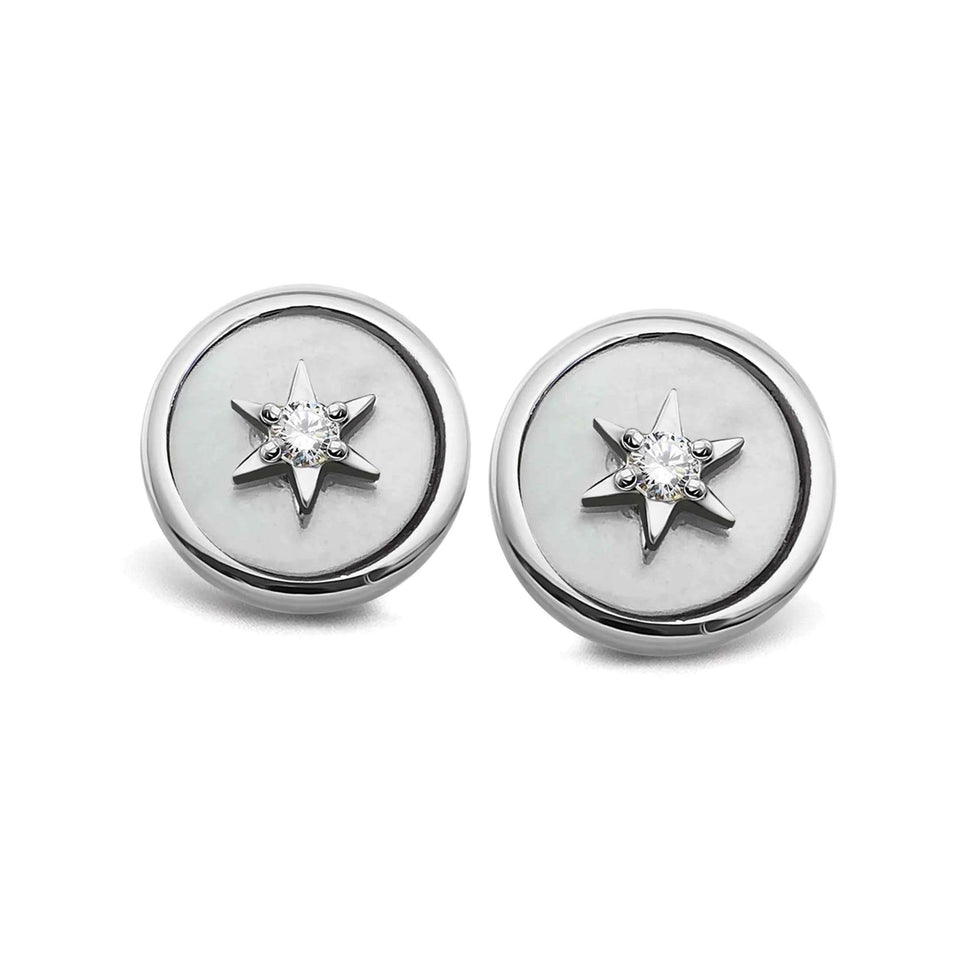 Unique & Co Ladies Mother Of Pearl Star Stud Earrings