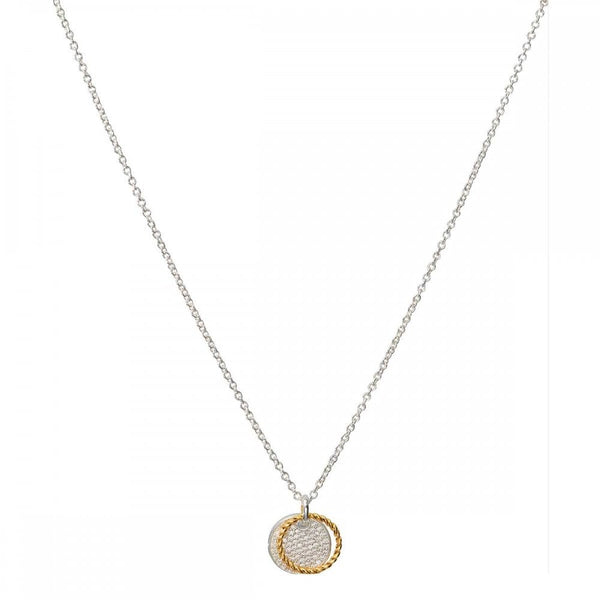 Unique & Co Ladies Yellow Gold Plated Stone Set Circle Necklace