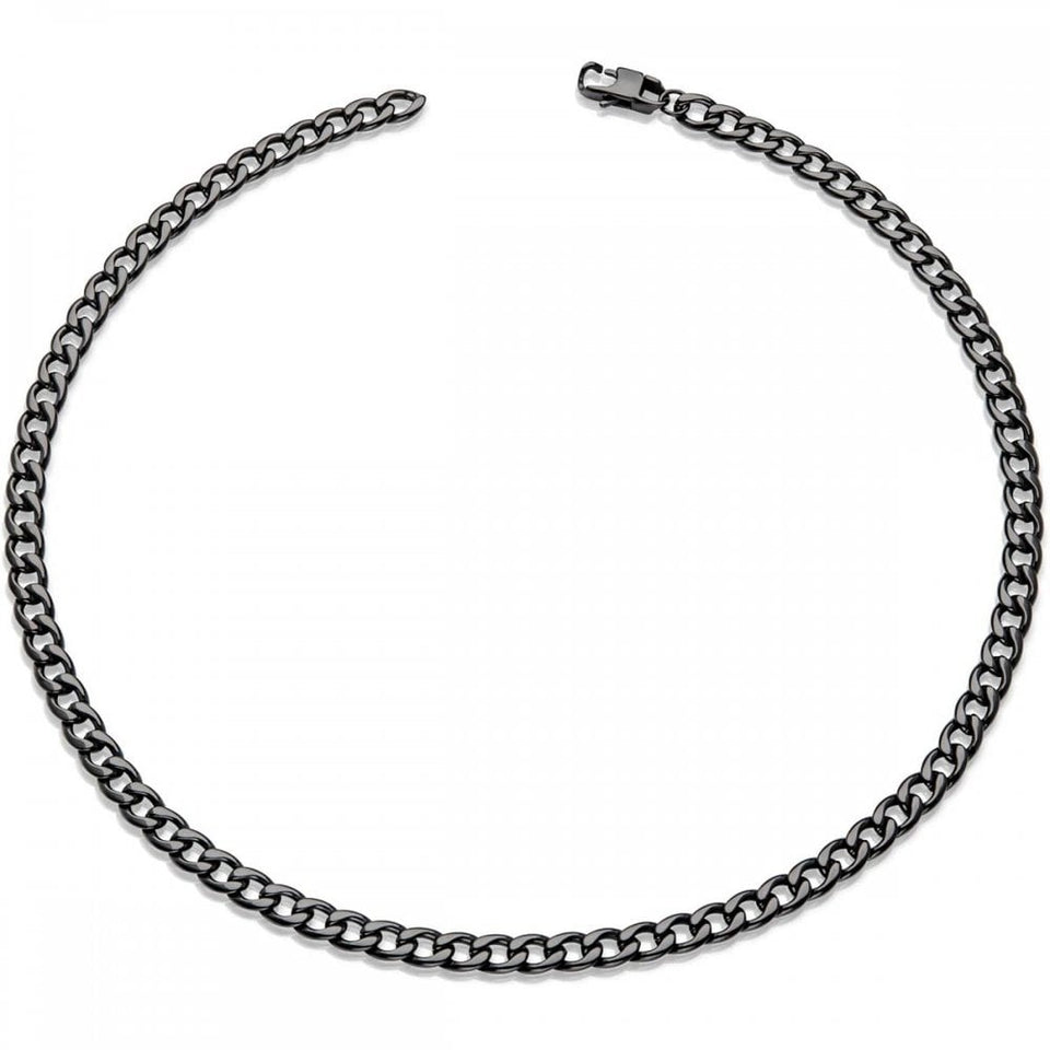 Unique & Co Men's Black IP Plated Curb Link Necklace