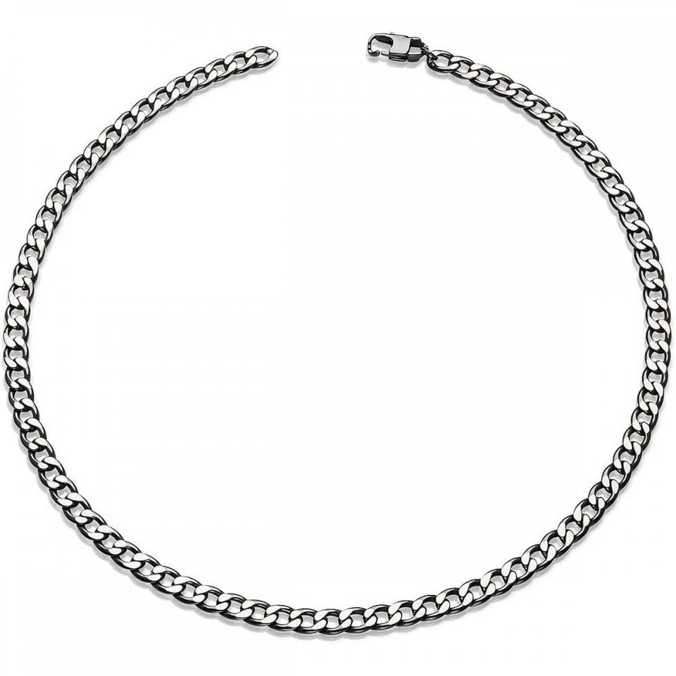 Unique & Co Men's Black IP Plated Matte Polished Necklace