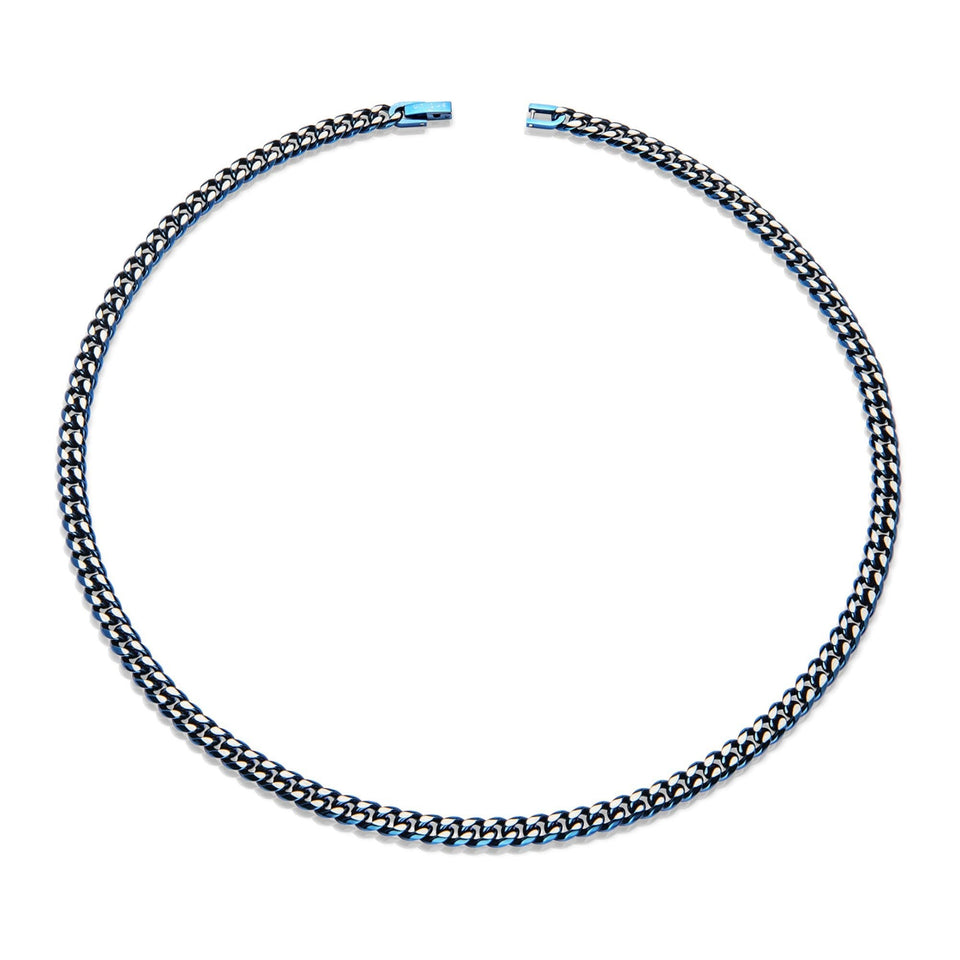 Unique & Co Men's Blue IP Plated Stainless Steel Necklace