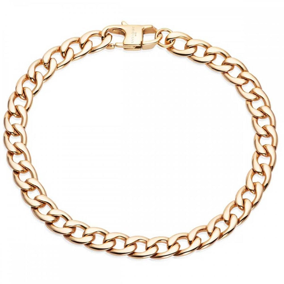 Unique & Co Men's Gold Plated IP Steel Curb Bracelet