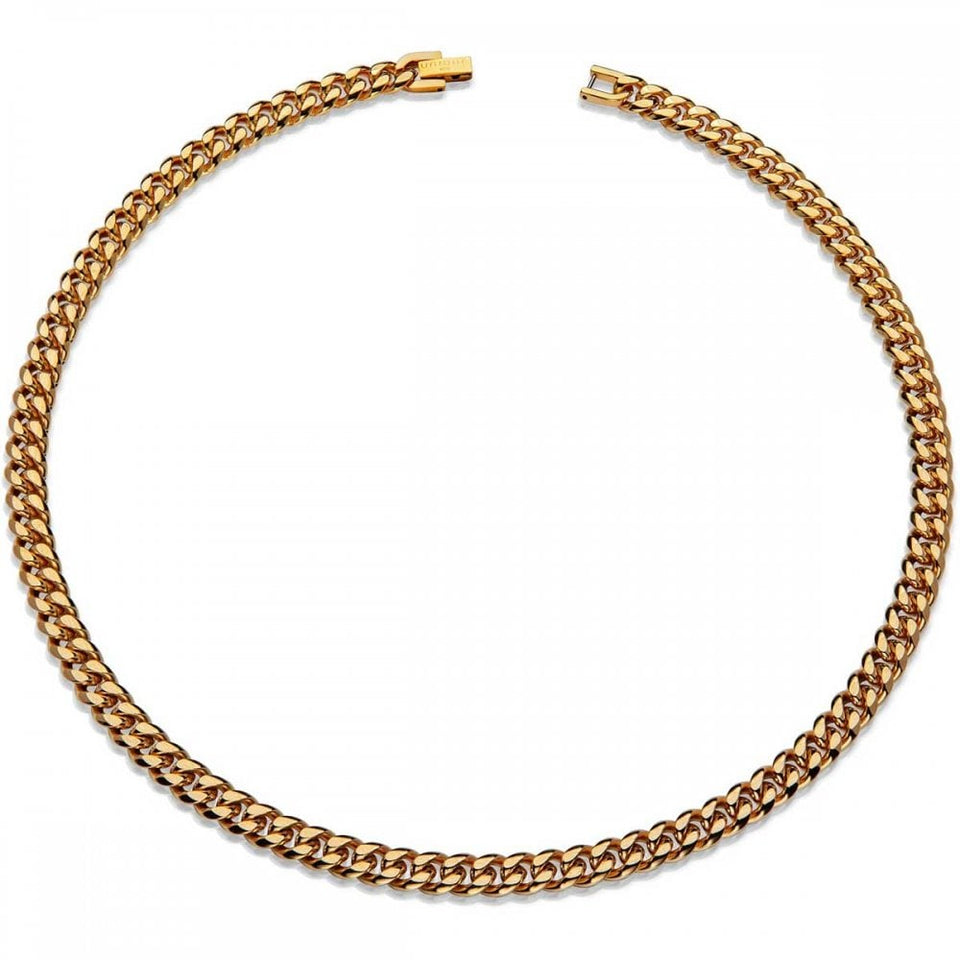 Unique & Co Men's Gold Plated Stainless Steel Curb Chain Necklace