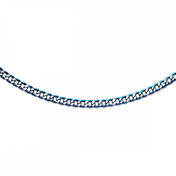 Unique & Co Men's Matte Blue IP Plated Stainless Steel Necklace