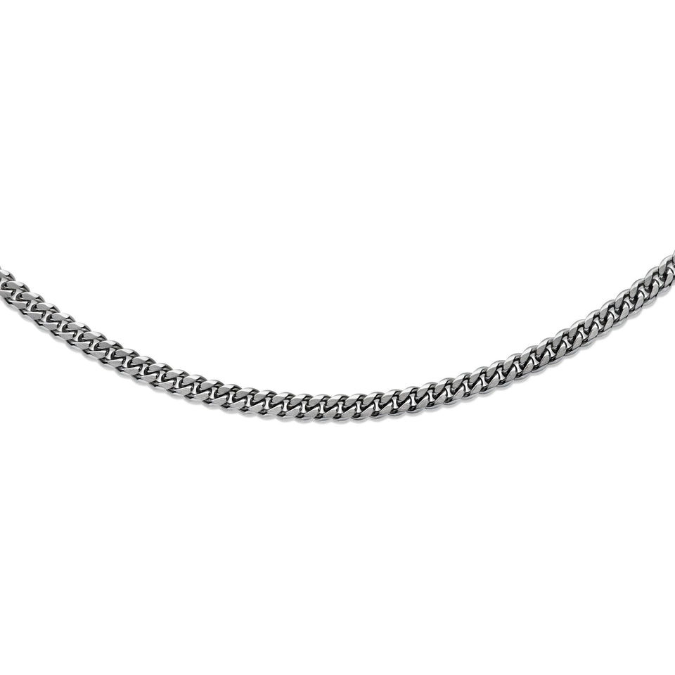Unique & Co Men's Matte Polished Stainless Steel Chain Necklace