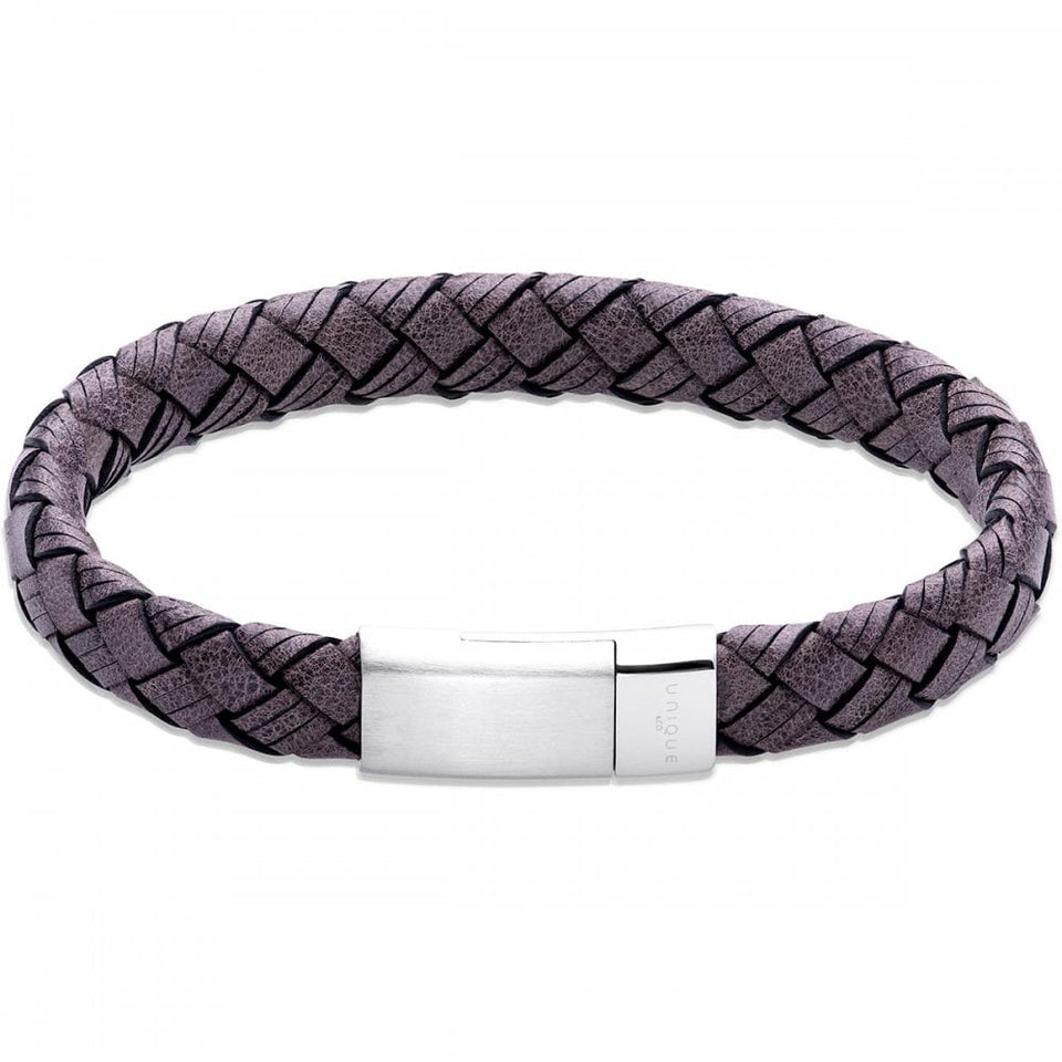 Unique & Co Men's Moro Light Brown Flat Leather Bracelet