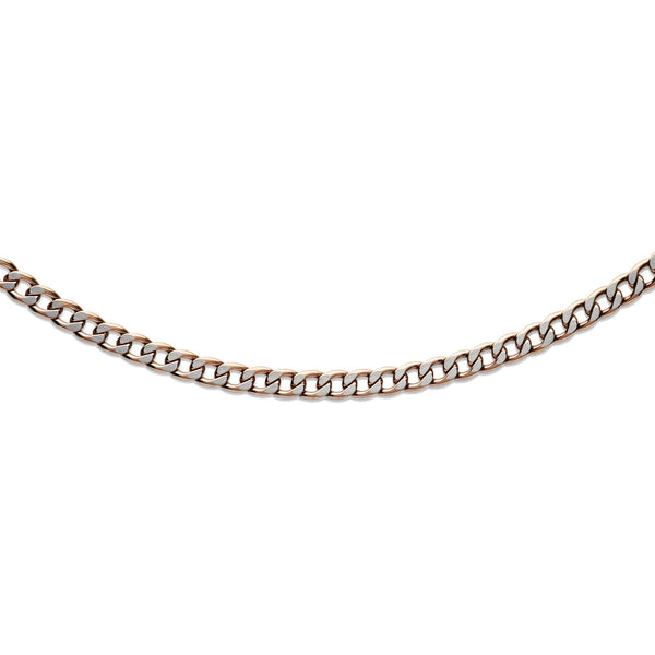 Unique & Co Men's Rose IP Plated Matte & Polished Necklace