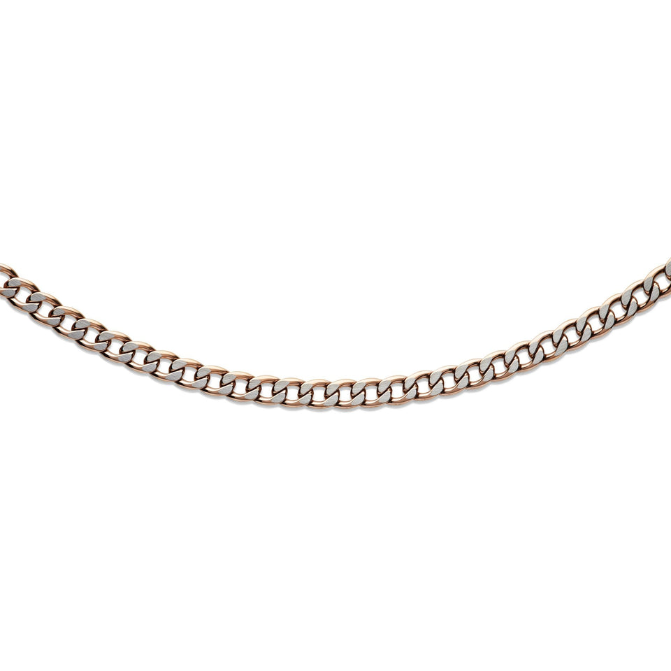 Unique & Co Men's Rose IP Plated Matte & Polished Necklace