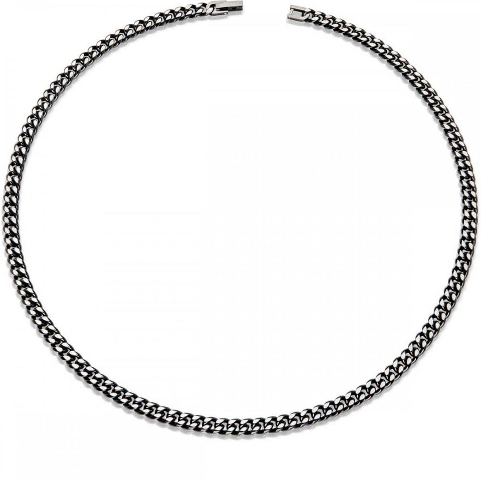 Unique & Co Men's Stainless Steel Black IP Plated Curb Chain Necklace