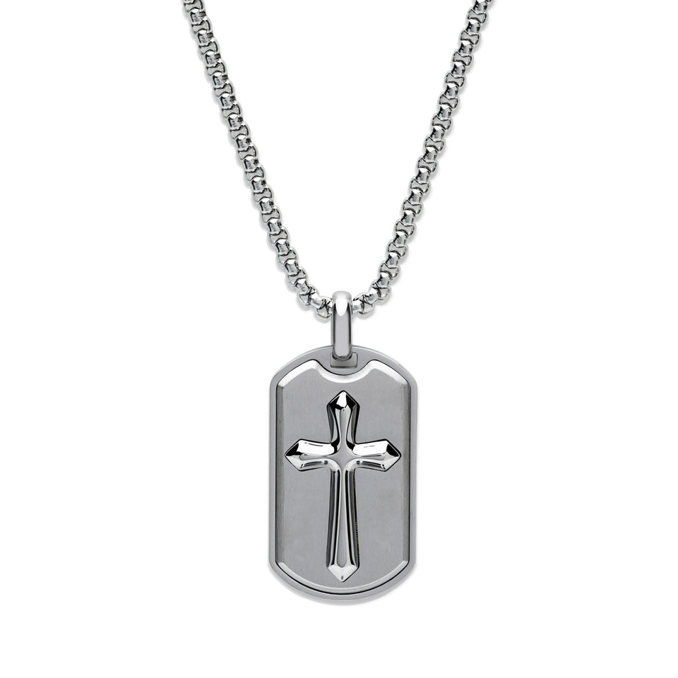 Unique & Co Men's Stainless Steel Cross Necklace