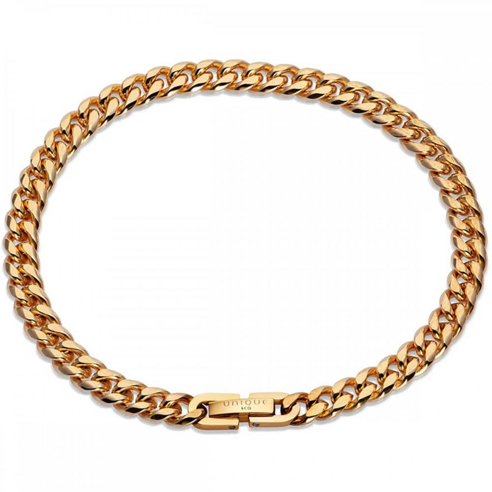 Unique & Co Men's Yellow Gold Plated Stainless Steel Bracelet