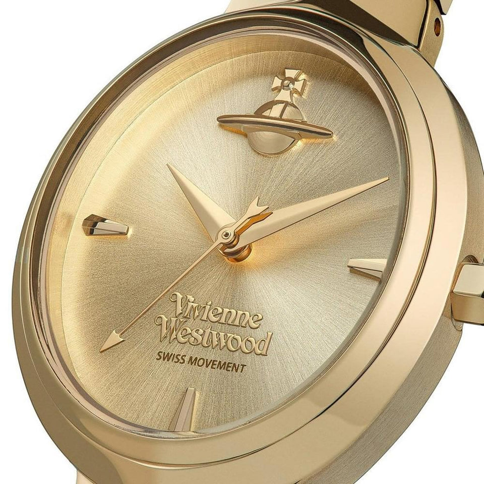 Vivienne Westwood Ladies Armour 35mm Gold Plated Watch
