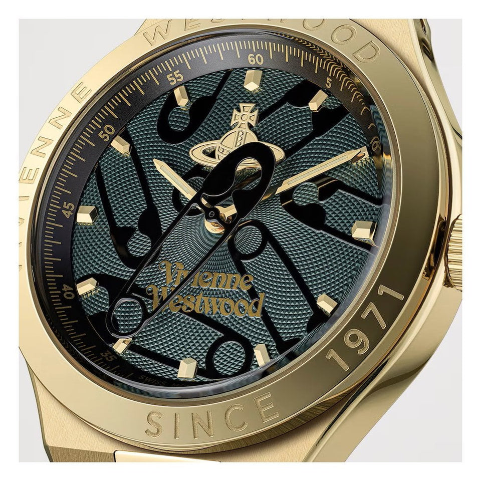Vivienne Westwood Ladies Berwick 37mm Dark Green Dial Safety Pin Watch