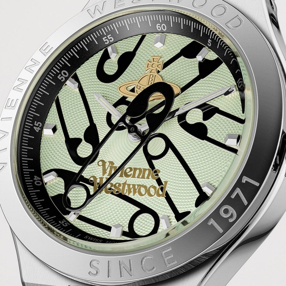 Vivienne Westwood Ladies Berwick 37mm Green Safety Pin Dial Watch
