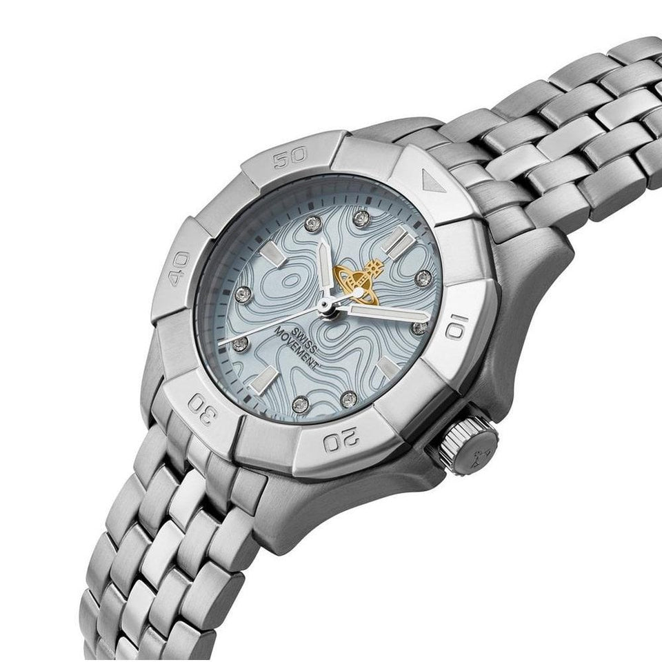 Vivienne Westwood Ladies Brompton 31mm Blue Dial Bracelet Watch