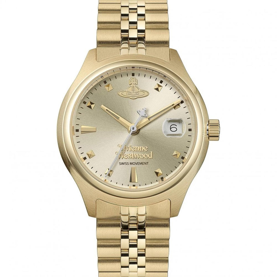 Vivienne Westwood Ladies Camberwell Champagne Dial Gold Toned Watch