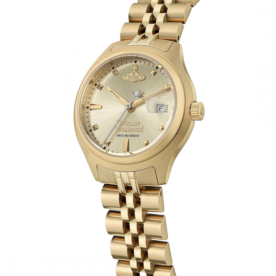 Vivienne Westwood Ladies Camberwell Champagne Dial Gold Toned Watch
