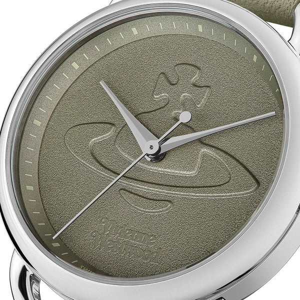 Vivienne Westwood Ladies Carnaby 34mm Olive Green Dial Leather Strap Watch