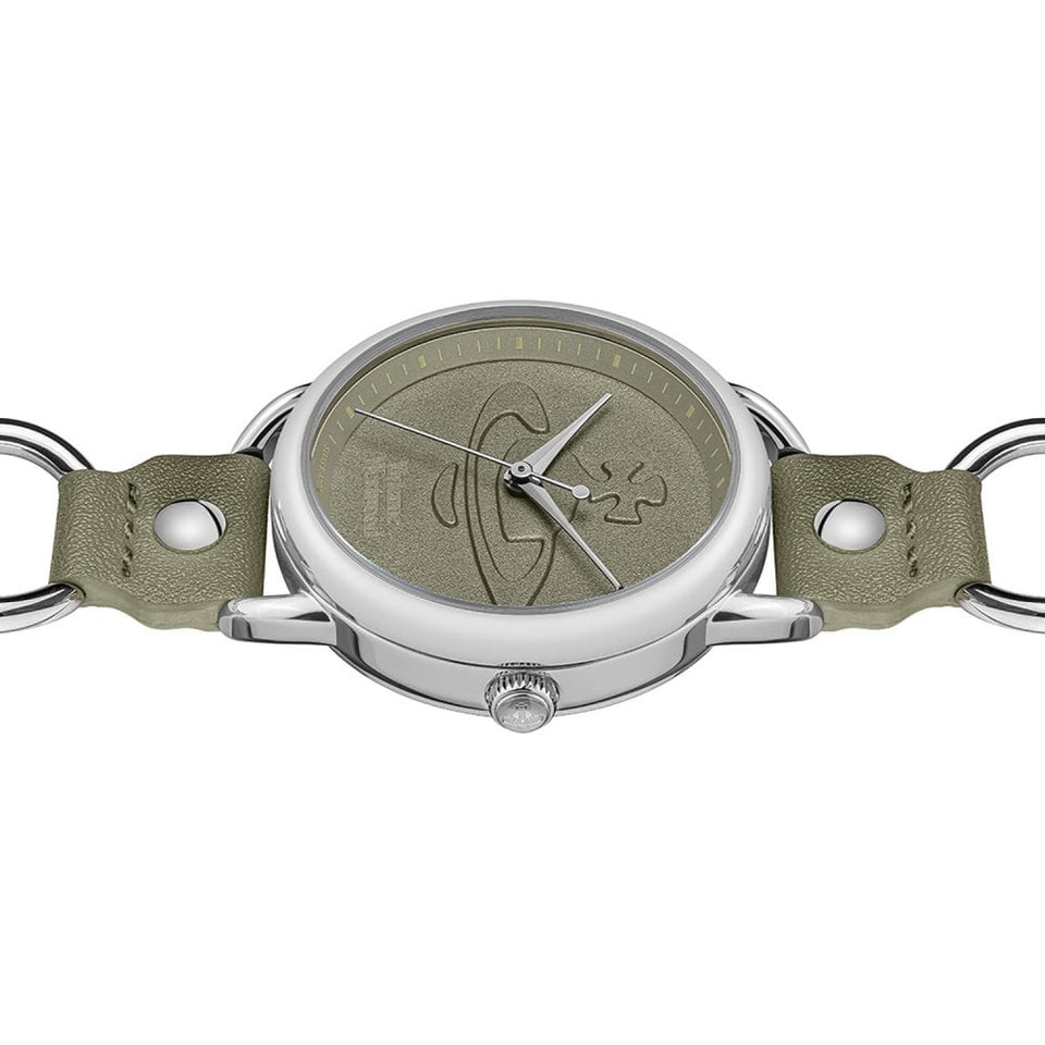 Vivienne Westwood Ladies Carnaby 34mm Olive Green Dial Leather Strap Watch