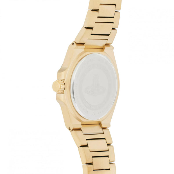 Vivienne Westwood Ladies Hanwell Black Dial Gold Toned Bracelet Watch