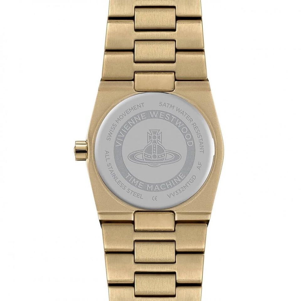 Vivienne Westwood Ladies Hoxton Black Dial Gold Toned Bracelet Watch