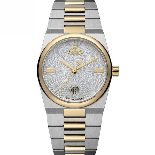 Vivienne Westwood Ladies Hoxton Silver Dial Two Tone Bracelet Watch