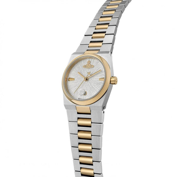 Vivienne Westwood Ladies Hoxton Silver Dial Two Tone Bracelet Watch