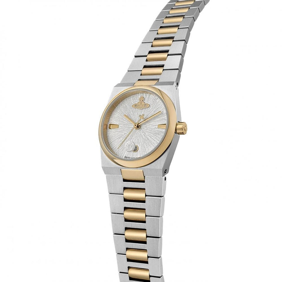 Vivienne Westwood Ladies Hoxton Silver Dial Two Tone Bracelet Watch