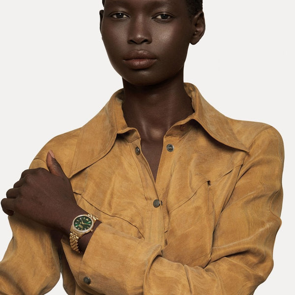 Vivienne Westwood Ladies Little Wallace 32mm Green Dial Gold Plated Watch