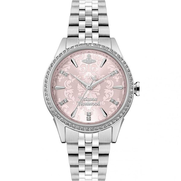 Vivienne Westwood Ladies Little Wallace 32mm Stone Set Pink Dial Watch