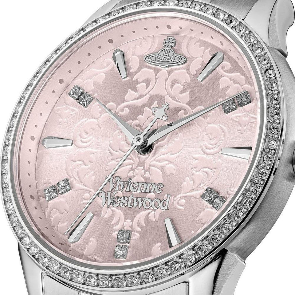Vivienne Westwood Ladies Little Wallace 32mm Stone Set Pink Dial Watch