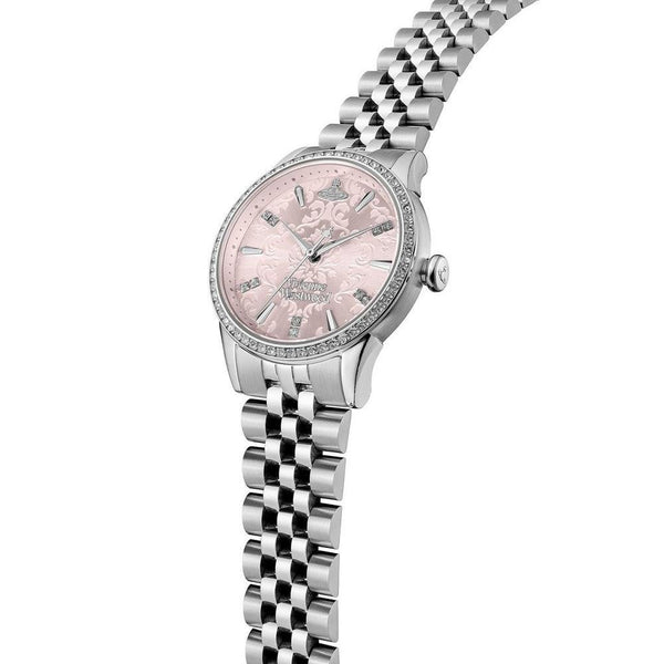 Vivienne Westwood Ladies Little Wallace 32mm Stone Set Pink Dial Watch