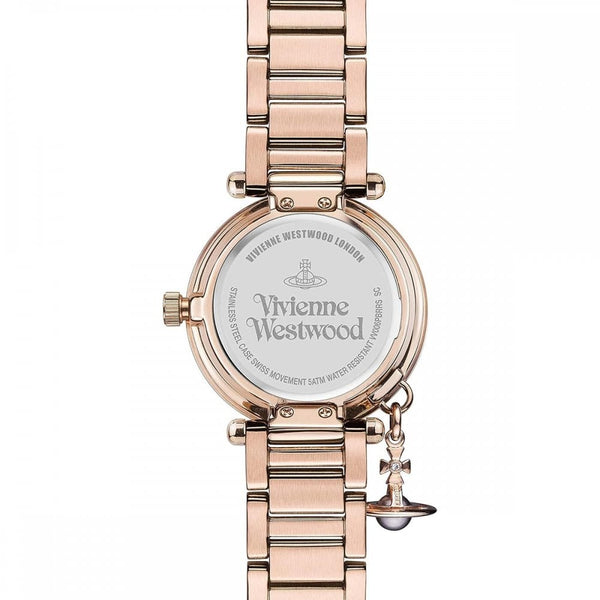 Vivienne Westwood Ladies Orb 32mm Brown Dial Rose Gold Plated Watch